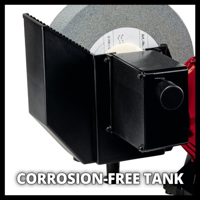 Верстат точильний, Einhell TC-WD 200/150, 250 Вт диск сухої заточки 150 мм, диск вологої заточки 200 мм, вологе/сухе заточування