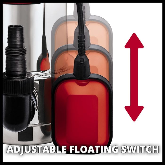 Насос дренажний, 900 Вт, 18000 л/год, вис. 9 м, глиб. 5 м, корпус нержавіюча сталь