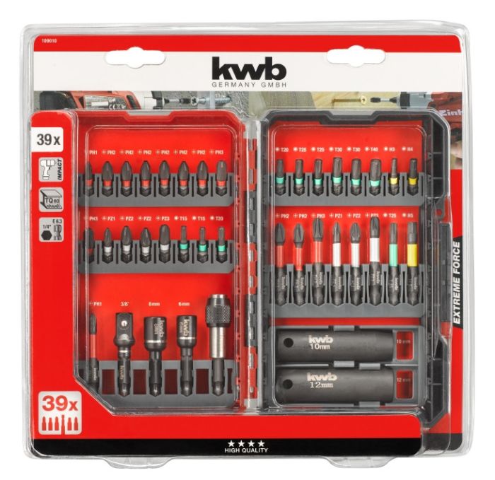 Набор ударных бит, 39 шт, L-Box, KWB (109010)