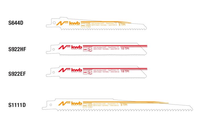 Набор пильных полотен к сабельной пиле, 8 шт, KWB (576090)