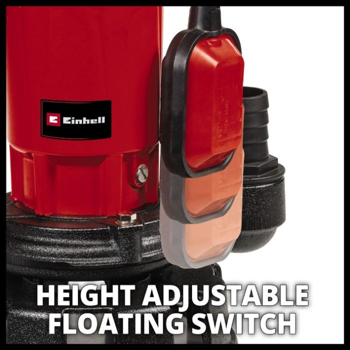 Насос для брудної води з ножем, Einhell GE-DP 900 Cut, (4181550) 900 Вт, 16000 л/год, вис. 11.5 м, глиб. 7 м, металевий/алюм. корпус