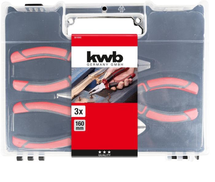 Набор плоскогубцев KWB, 160 мм, 3 шт, KWB (381090)
