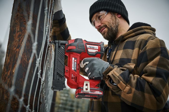 Степлер акумуляторний тільки під скоби  Einhell FIXETTO 18/38 Solo, PXC, 18В (4257785) X-Change (без аккум), 18В, 60 пострілів в хвилину, LED, 500 скоб в комплекті (38 мм)