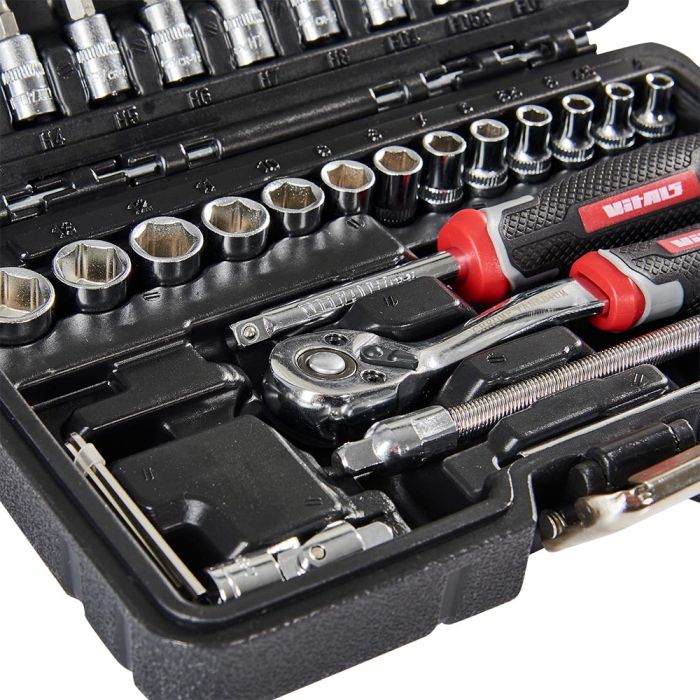 Набір головок торцевих з тріскачкою 1/4″ 46 предметів Vitals Master