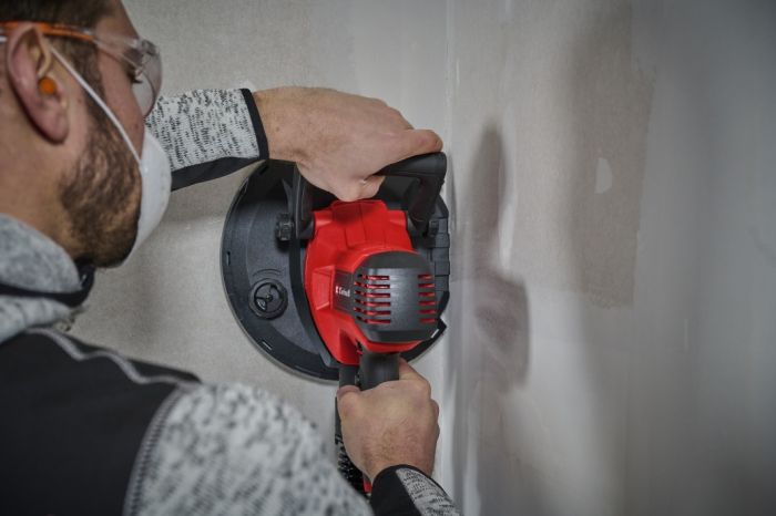 Шліфмашина для стін,  Einhell TC-DWS 225, 1220 Вт (4259945) 1220 Вт, діам. 225 мм, 1500-2300 об / хв, набір шліфпаперу 6 шт