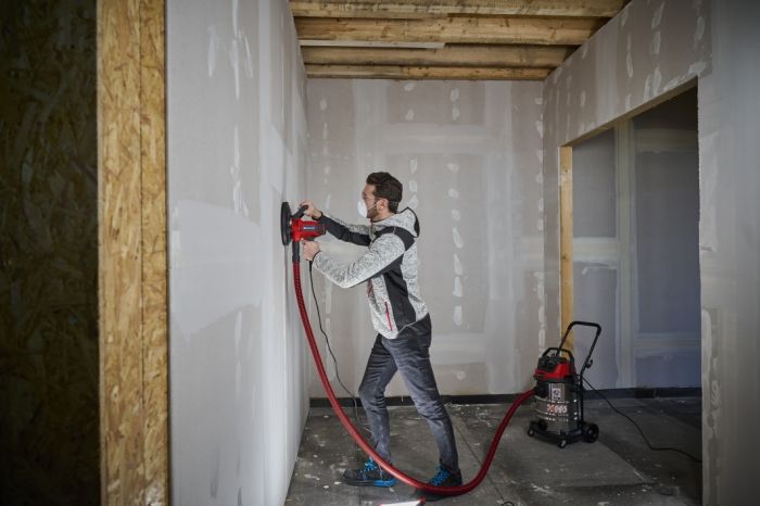 Шліфмашина для стін,  Einhell TC-DWS 225, 1220 Вт (4259945) 1220 Вт, діам. 225 мм, 1500-2300 об / хв, набір шліфпаперу 6 шт