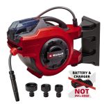 Котушка для шланга акумуляторна Einhell GE-HR 18/30 Li-Solo (без АКБ та ЗП)  X-Change , 18В, шланг 30м (1/2"), шланг під'єднання 1.5м, до 8 бар, настінний тримач, розпилювач і адаптери в комплекті