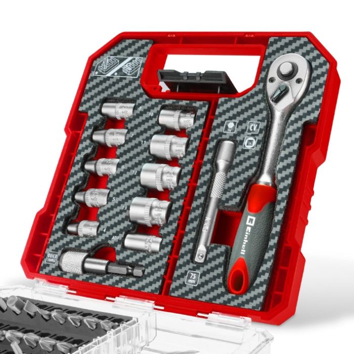 Набір біт і головок з тріскачкою, Einhell, 37 шт, L-Case