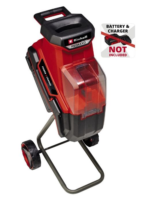 Подрібнювач садовий акумуляторний X-Change (без акум.), 36В, діам. гілок до 25 мм, ножі, шум 100 дБ, бак 55 літрів, 3000 об/хв, рекомендовано акумулятори 5.2 Аг і більше