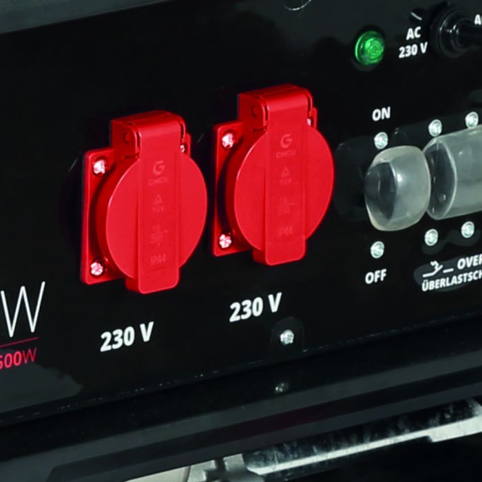 Генератор бензиновий, Einhell TC-PG 8000 ,220/380В, 3200/3600 Вт, 4-тактний, бак 25 л, макс. потужність 3,3/7,5 кВт, сінхронний, номінальний струм 13.9/10.8 А, 2х230В+1х400В