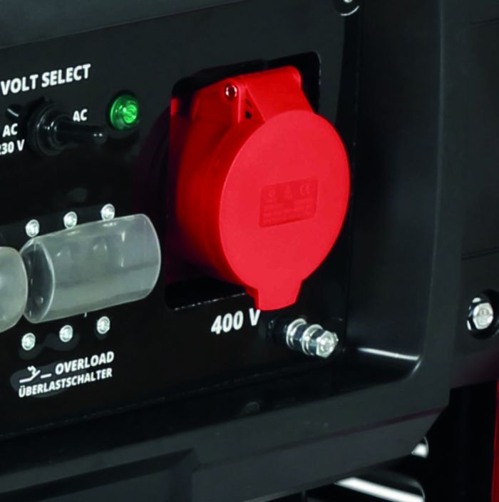 Генератор бензиновий, Einhell TC-PG 8000 ,220/380В, 3200/3600 Вт, 4-тактний, бак 25 л, макс. потужність 3,3/7,5 кВт, сінхронний, номінальний струм 13.9/10.8 А, 2х230В+1х400В