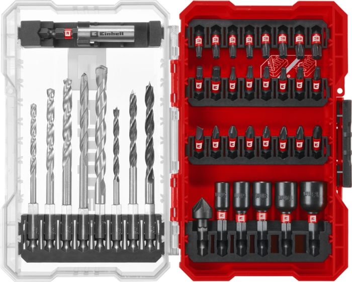 Набір біт, головок і свердел по дереву/металу/бетону, 39 шт, M-CASE, Einhell