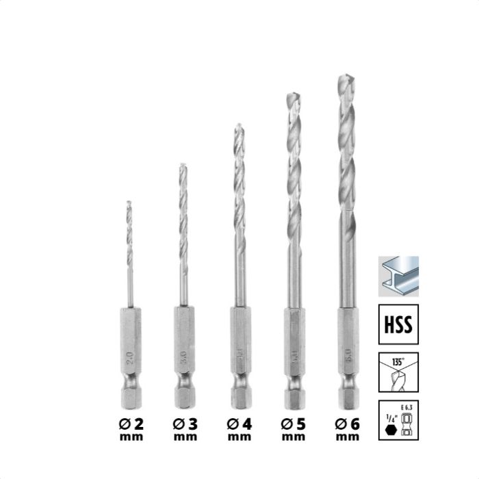 Набір свердел, метал/дерево/бетон, 16 шт, M-CASE, Einhell