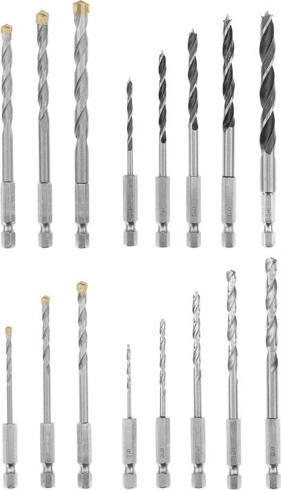 Набір свердел, метал/дерево/бетон, 16 шт, M-CASE, Einhell