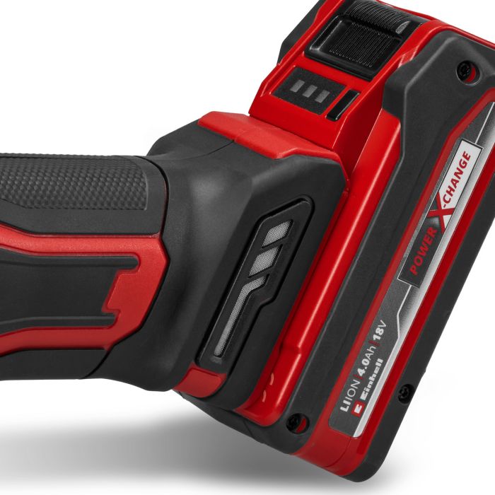 Машина шліф.кутова акумуляторна Einhell TE-AG 18/125-2 Li Kit (4 Ah)  X-Change 18В, акумулятор 4 Аг, 125 мм, плавний пуск, 8500 об/хв, щіткова, акумулятори від 2.5 А*г