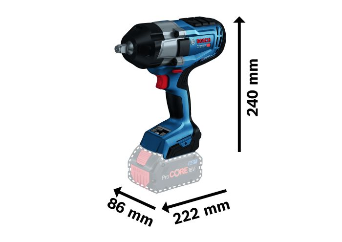 Ак ударний гайковерт Bosch GDS 18V-1000 Professional (06019J8304)