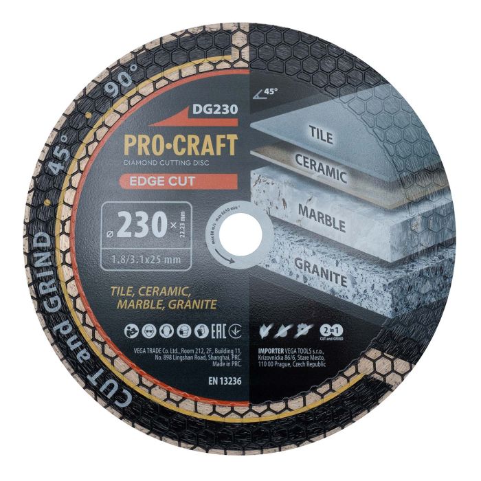 Алмазний диск Procraft DG230 230мм 22,23мм 3.1 мм