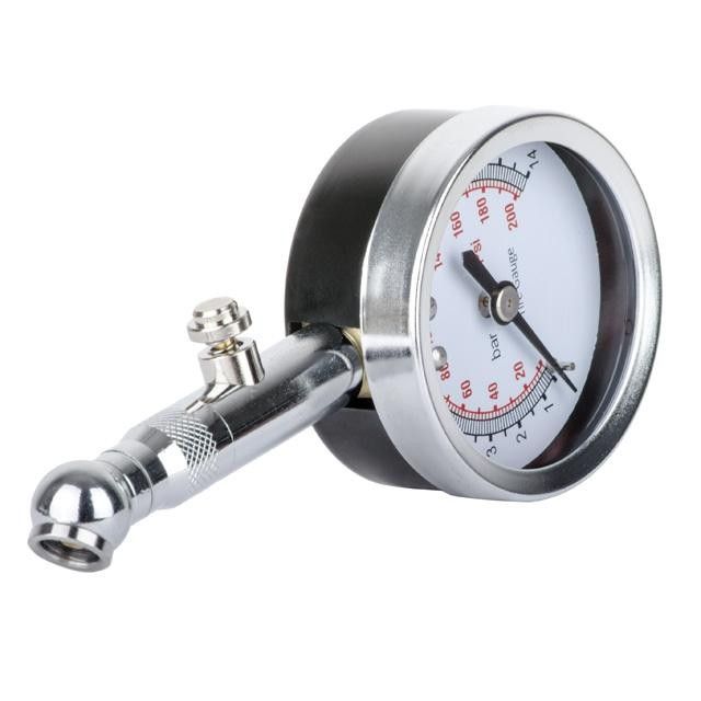 Измеритель давления в шинах стрелочный, металлический корпус, клапан сброса давления AT-1004