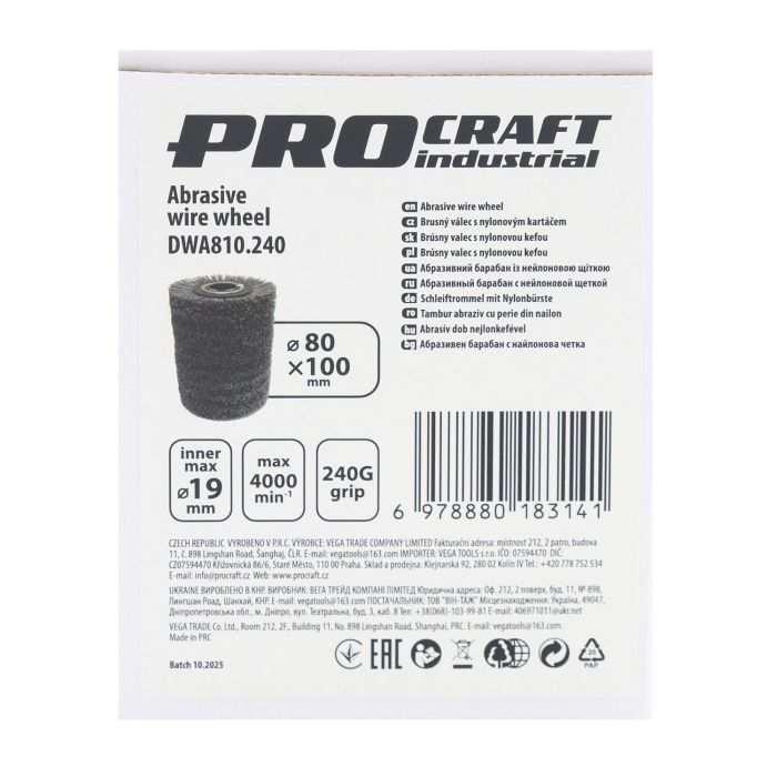 Барабан абразивний з нейлоновою щіткою Procraft DWA810.240