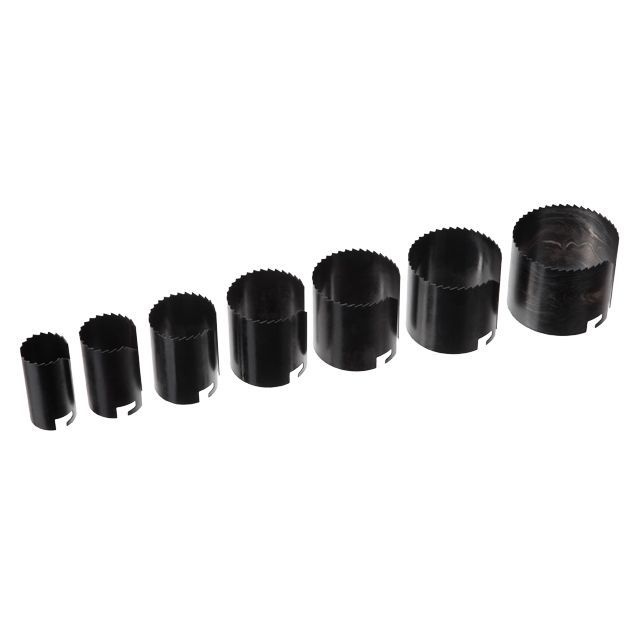 Набор корончатых сверл по гипсокартону 26-63 мм, высота 43 мм, 7 ед. BT-0022