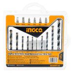 Набір свердел по металу, свердла по бетону, біти 16 шт. INGCO