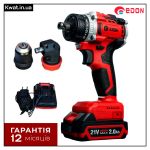 Дриль-шуруповерт акумуляторний EDON ED-21 CUN BL (2 АКБ + ЗП, кейс)
