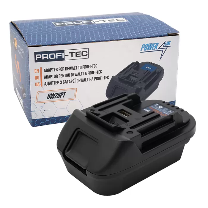 Адаптер PROFI-TEC DW20PT, с батареи DeWalt / Milwaukee на инструмент PROFI-TEC (Makita)