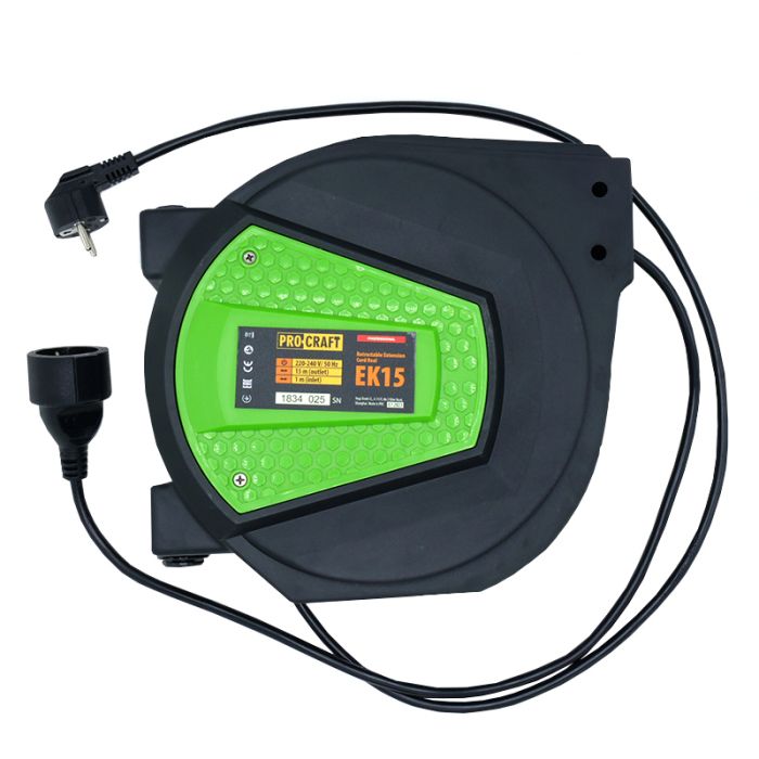 Подовжувач на котушці Procraft EK15 3x1,5 мм² 15 м