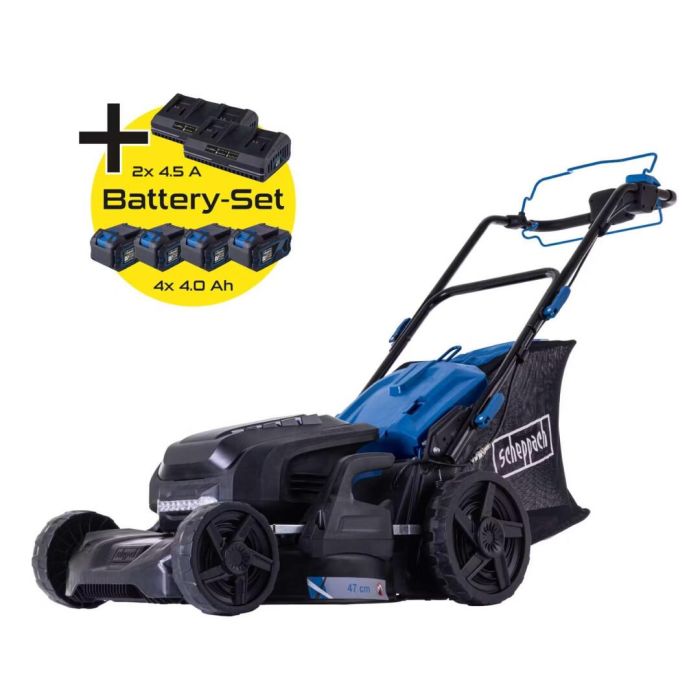 Газонокосарка акумуляторна Scheppach MP470-X SET XL2x2