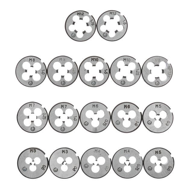 Набор плашек M3-M12, метчиков M3-M12, 40 ед. INTERTOOL SD-8040