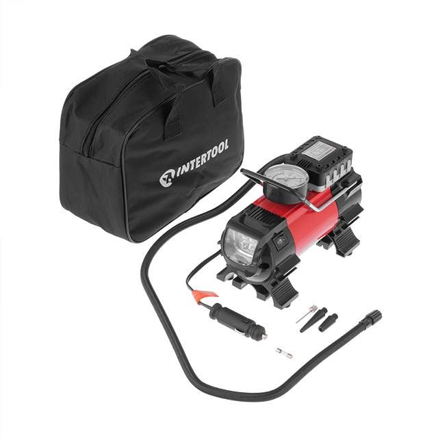 Компрессор автомобильный 12 В, один цилиндр 19 мм INTERTOOL AC-0001