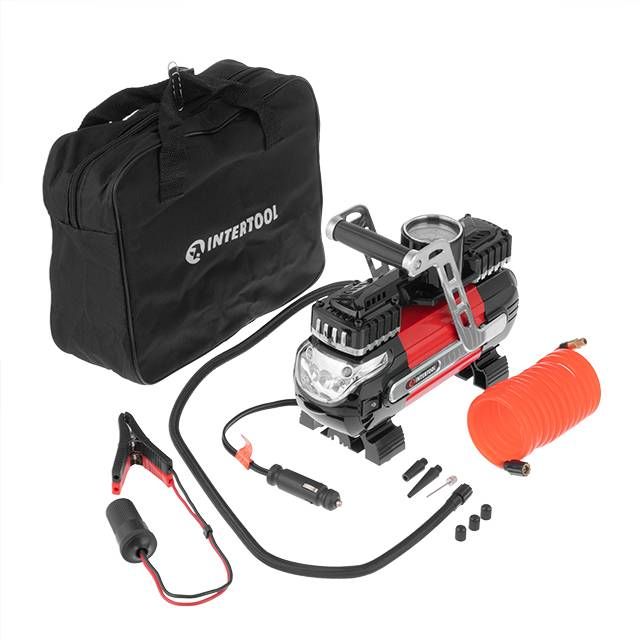 Компрессор автомобильный 12 В. Два цилиндра 30 мм INTERTOOL AC-0003