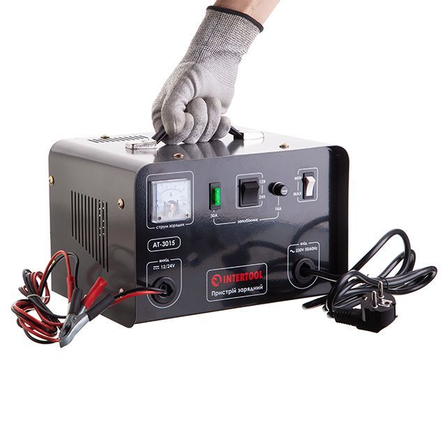 Устройство зарядное 230 В~50 Гц, 600 Вт, 12/24 В, 30 А, 20-400 Ач INTERTOOL AT-3015