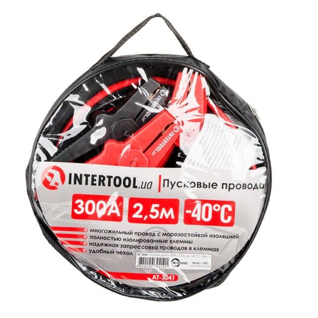Пусковые провода 300 А, 2.5 м, до -40°C, чехол INTERTOOL AT-3041