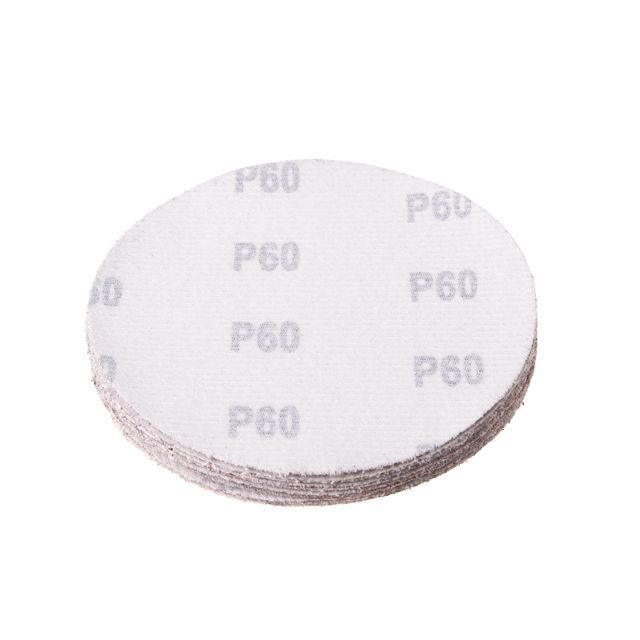 Круг наждачный самоклеющийся 125 мм, бумага класс С, К60, 10 ед. INTERTOOL BT-0506