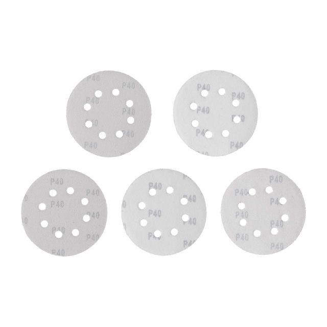 Круг наждачный самоклеющийся 125 мм с отверстиями, класс бумаги С, К40, 5 ед. INTERTOOL BT-0583