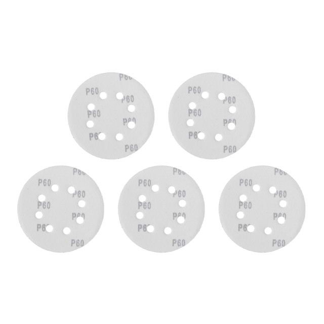 Круг наждачный самоклеющийся 125 мм с отверстиями, бумага класс С, К60, 5 ед. INTERTOOL BT-0584