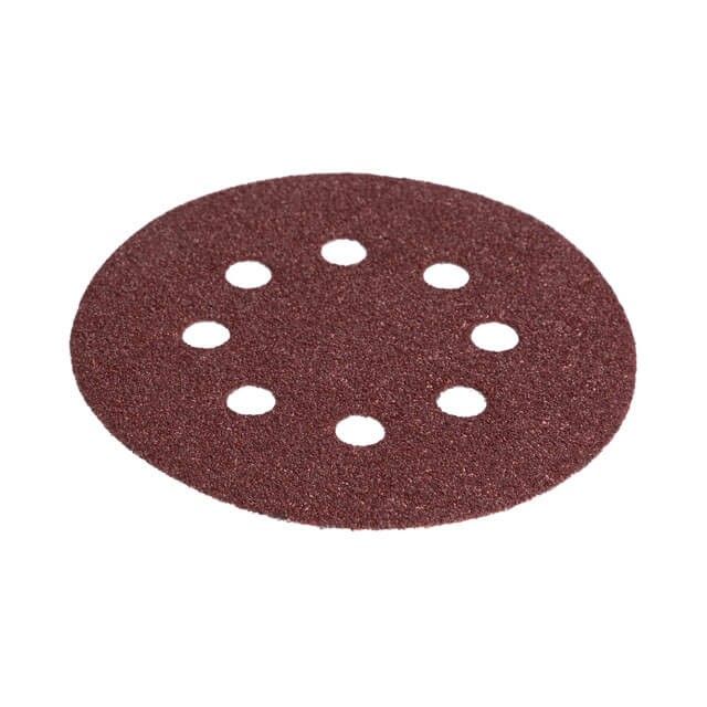 Круг наждачный самоклеющийся 125 мм с отверстиями, бумага класс С, К60, 5 ед. INTERTOOL BT-0584