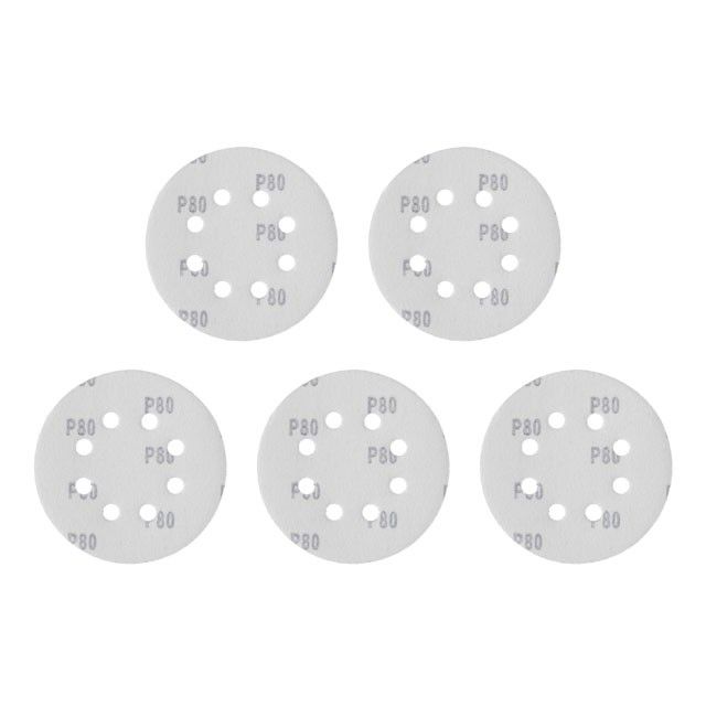 Круг наждачный самоклеющийся 125 мм с отверстиями, бумага класс С, К80, 5 ед. INTERTOOL BT-0585