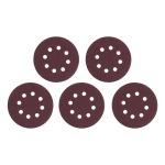 Круг наждачный самоклеющийся 125 мм с отверстиями, бумага класс С, К120, 5 ед. INTERTOOL BT-0587