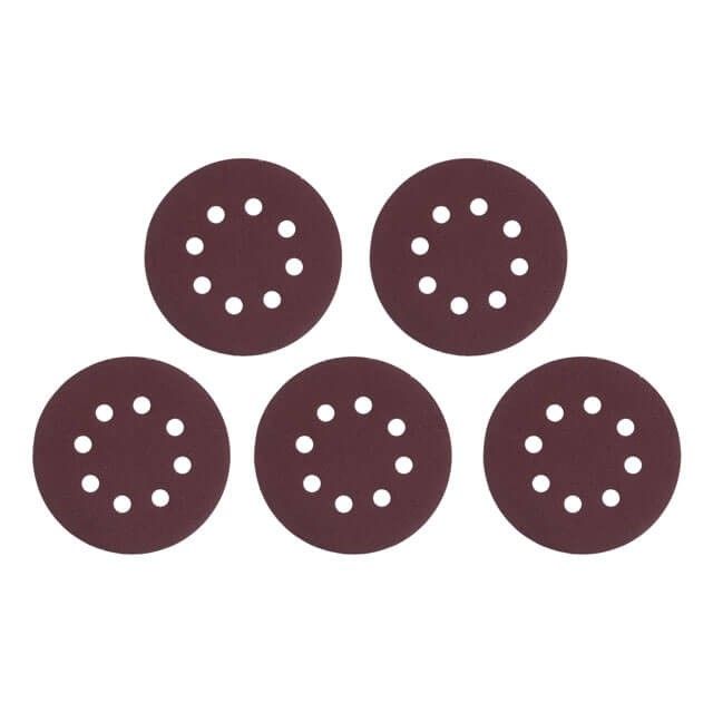 Круг наждачный самоклеющийся 125 мм с отверстиями, бумага класс С, К120, 5 ед. INTERTOOL BT-0587