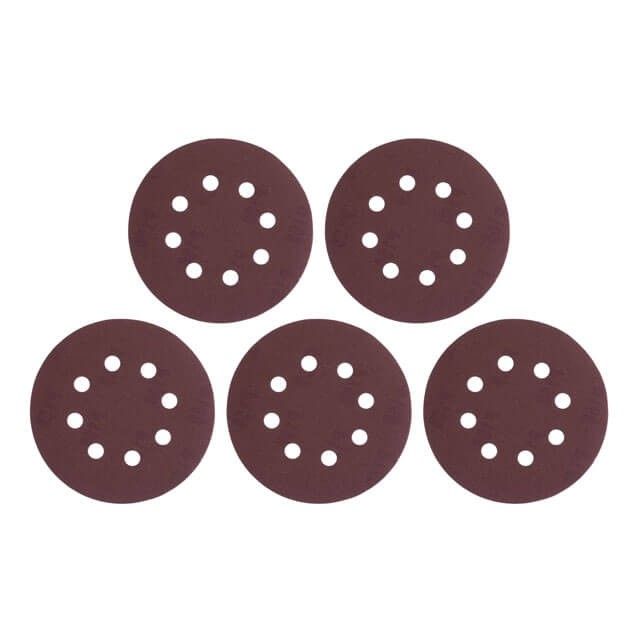 Круг наждачный самоклеющийся 125 мм с отверстиями, бумага класс С, К150, 5 ед. INTERTOOL BT-0588