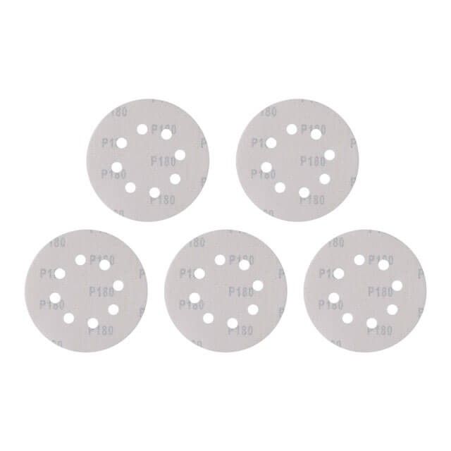 Круг наждачный самоклеющийся 125 мм с отверстиями, бумага класс С, К180, 5 ед. INTERTOOL BT-0589