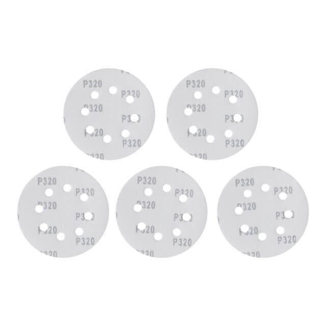 Круг наждачный самоклеющийся 125 мм с отверстиями, бумага класс С, К320, 5 ед. INTERTOOL BT-0592