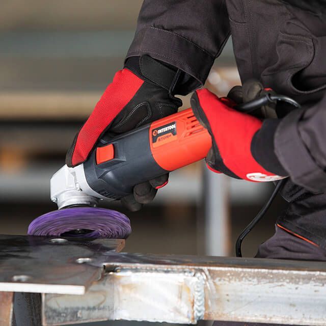 Диск зачистной из вспененного абразива фиолетовый 125*22.2*13 мм, P46, T27 INTERTOOL BT-0603