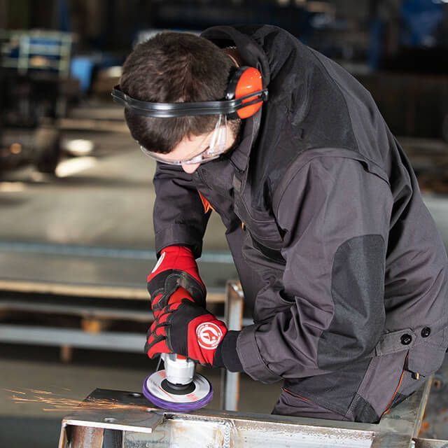 Диск зачистной из вспененного абразива фиолетовый 125*22.2*13 мм, P46, T27 INTERTOOL BT-0603