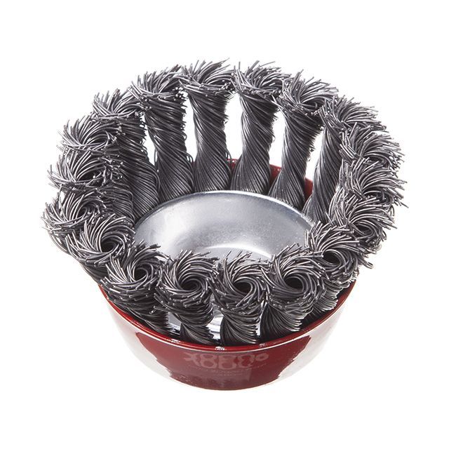 Щетка чашечная 85 мм, для УШМ, М14 (пучки витой проволоки) INTERTOOL BT-2085