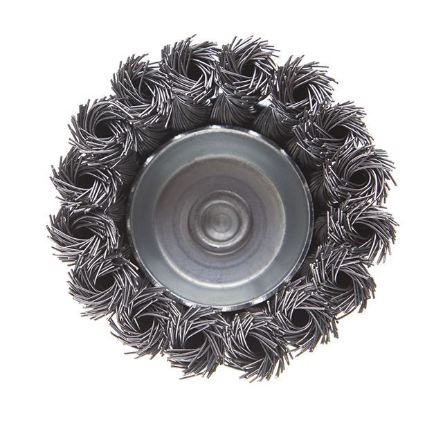 Щетка чашечная 75 мм для дрели, 1/4" (пучки витой проволоки) INTERTOOL BT-3075