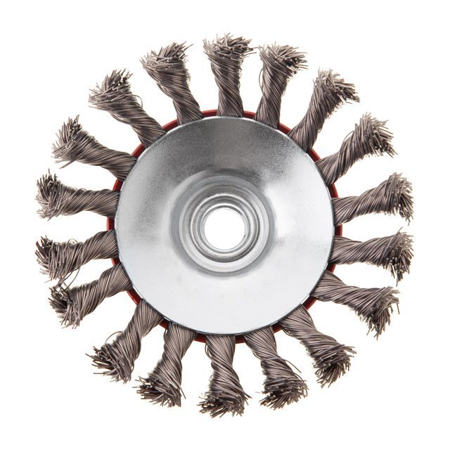 Щетка конусная 115 мм, для УШМ, М14 (пучки витой проволоки) INTERTOOL BT-4115