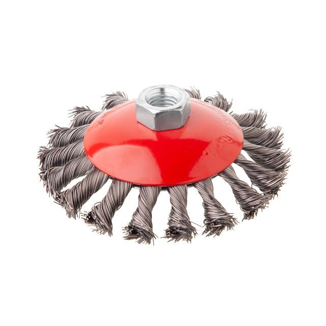 Щетка конусная 115 мм, для УШМ, М14 (пучки витой проволоки) INTERTOOL BT-4115